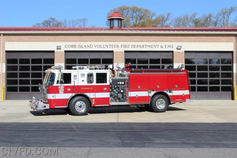 Retired Engine 61
1993 Pierce Lance Pumper
750 Gallon Tank
1250 GPM Pump